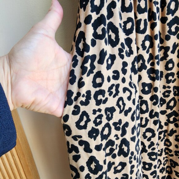 Niloufo Brown Leopard Print Sleeveless Stretchy Midi Sundress Size Large - Picture 13 of 14